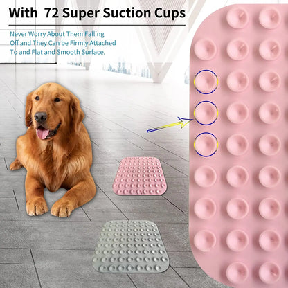 Dog Lick Mat with Suction Cups Slow Feeders Licking Pet Anxiety Relief Cat Training for Food, Yogurt, Peanut Butter